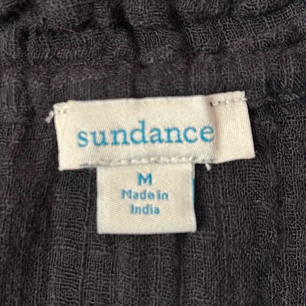 Sundance Black Gauzy Peasant Tunic Top - Picture 2 of 10